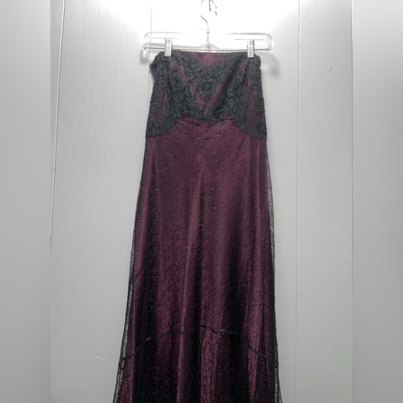 Badgley Mischka Beaded Black Lace Silk Halter Mermaid Evening Gown size 10 - Picture 9 of 11